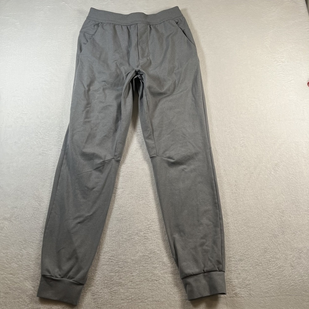 Lululemon At Ease Mens Small Gray Jersey Joggers Drawstring Zip Pocket Athletic